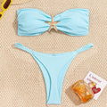 Bikini bandeau L’Étoile Solaire deux pièces avec détail étoile de mer et bas string, vue principale