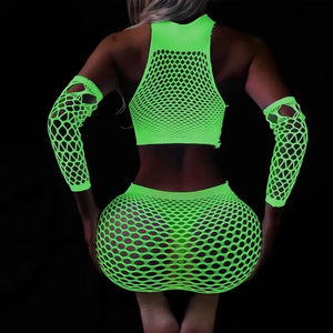 Ensemble lingerie La Maille Nocturne, vue principale de la résille deux pièces pour femme
