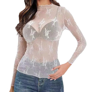 Pull fin transparent mesh femme Le Changement - GUAPPAA
