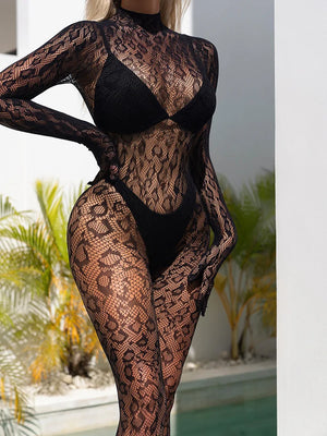 Combinaison transparente sexy noire Parda - GUAPPAA