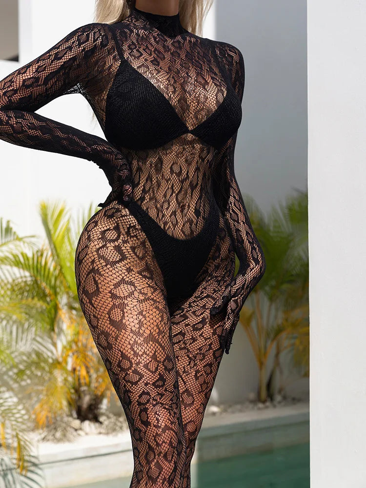 Combinaison transparente sexy noire Parda - GUAPPAA