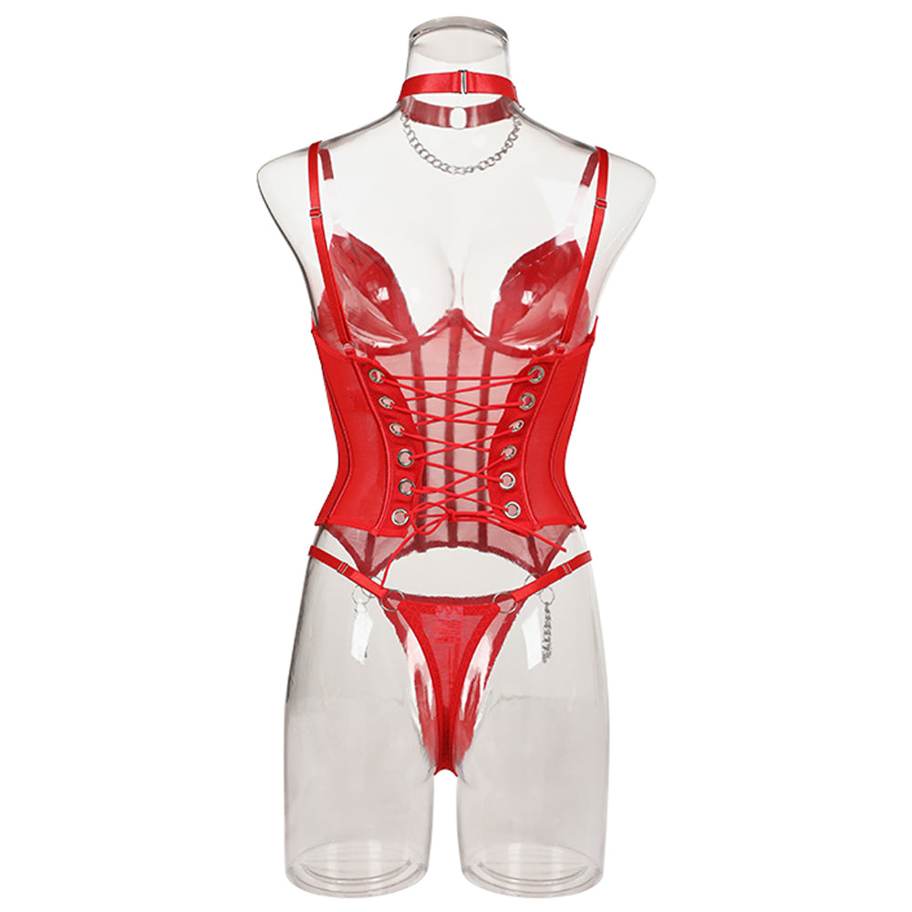 Ensemble corset lingerie trois pièces érotique Gratitude - GUAPPAA