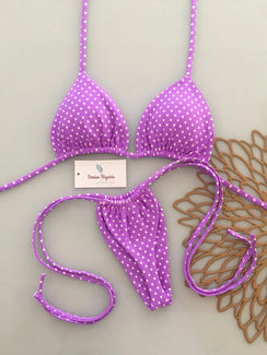 Micro bikini brésilien imprimé Palma avec haut triangle et bas taille basse