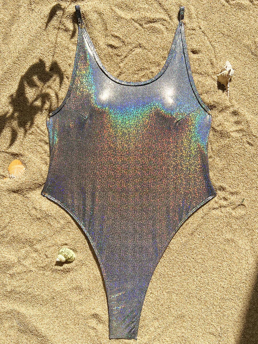 Monokini pailleté tanga Sitges coupe haute femme