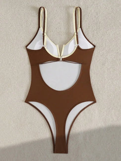 Maillot de bain une pièce tanga armatures dos nu coupe haute Altea