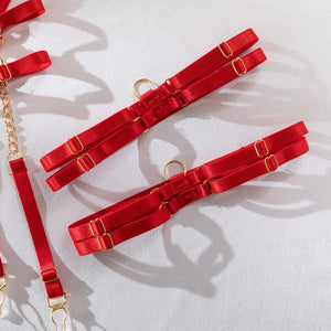 Ensemble de lingerie rouge sexy trois pièces La Flamme - GUAPPAA