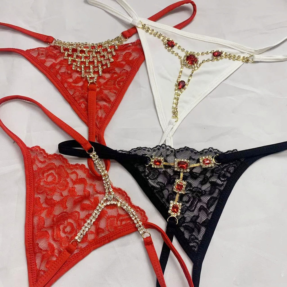 Micro string ficelle à strass sexy femme Locace - GUAPPAA