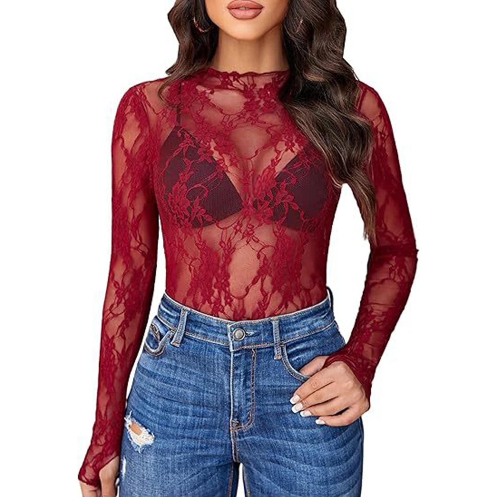 Pull fin transparent mesh femme Le Changement - GUAPPAA