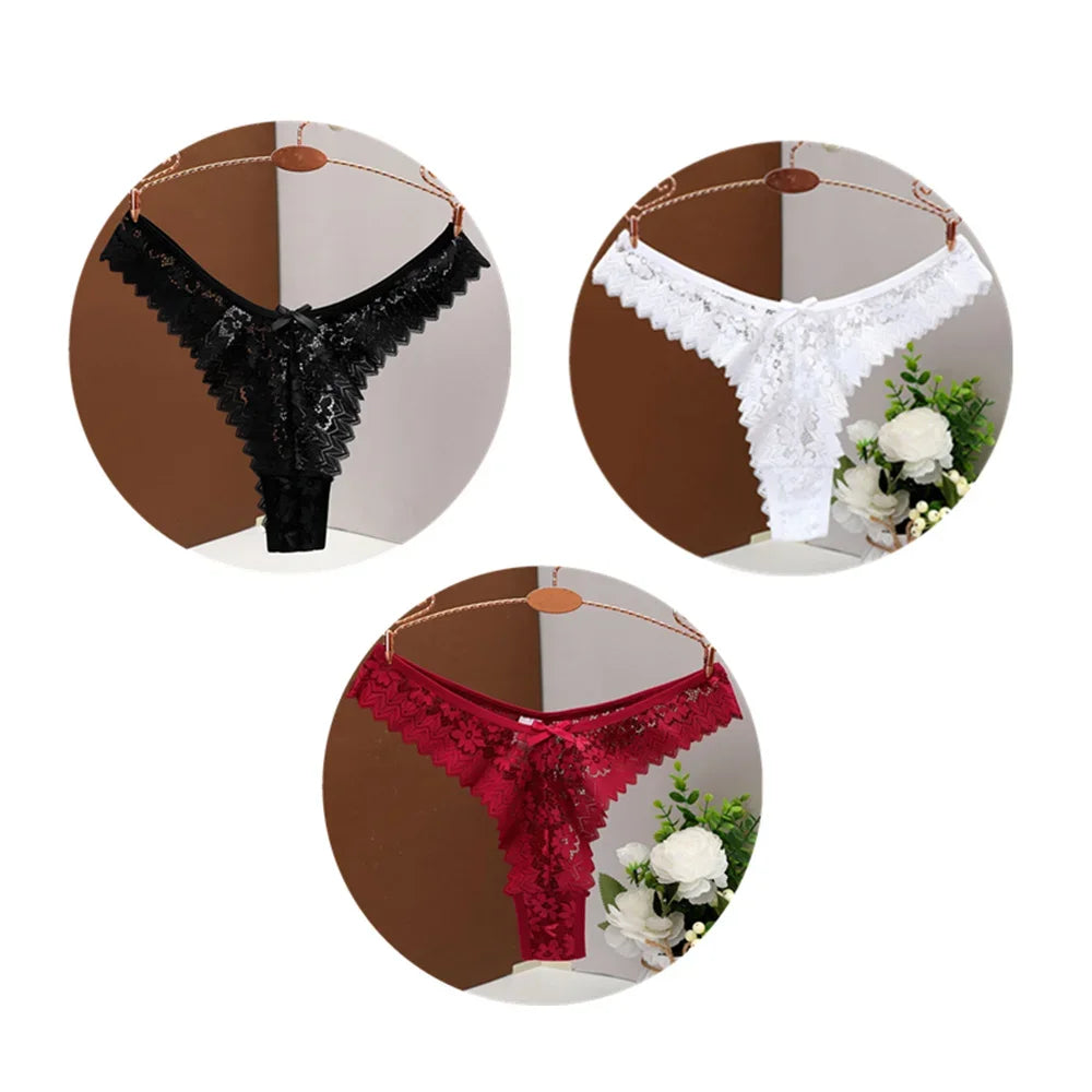 Lot de 3 strings Les Trois Secrets, assortiment noir blanc et vert pour femme