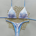 Micro bikini L’Onde Azur deux pièces avec haut licou rembourré et bas string taille basse, vue principale