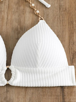 Maillot de bain blanc deux pièces push-up femme Notonne - GUAPPAA