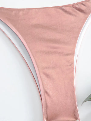 Bikini string ficelle tanga métallisé push-up triangle Playacar - GUAPPAA