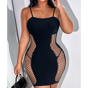 Robe de plage résille noire Le Voile des Dunes, cover-up ajouré transparent, vue principale