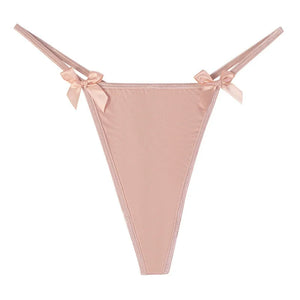 Présentation des cinq coloris du string uni taille basse Le Fil Essentiel