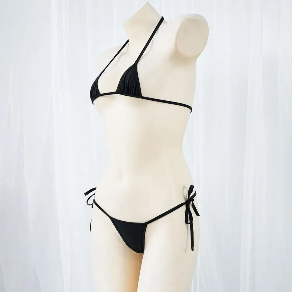 Vue arrière du micro bikini femme L’Épure Contraste avec bas taille basse