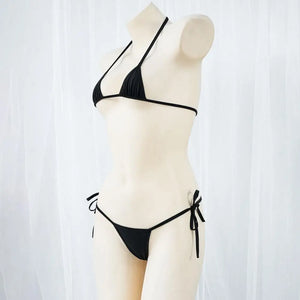 Vue arrière du micro bikini femme L’Épure Contraste avec bas taille basse