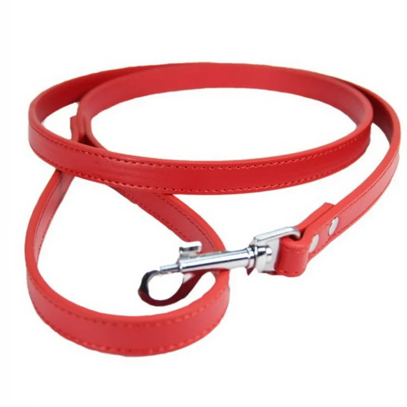 Sexy Leather Traction Lead Leash Rope Collars Strap Chains Choker Men Women Cosplay Props Bundle Belt Hauling Cable - GUAPPAA