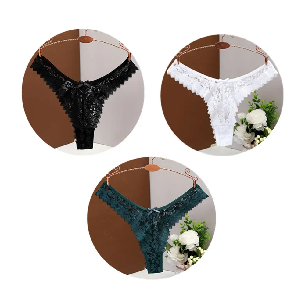 Présentation générale des assortiments du lot de 3 strings Les Trois Secrets