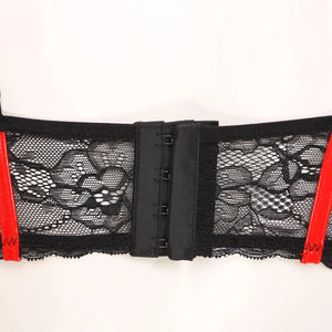 Soutien-gorge balconnet en cuir simili et dentelle Exécution - GUAPPAA