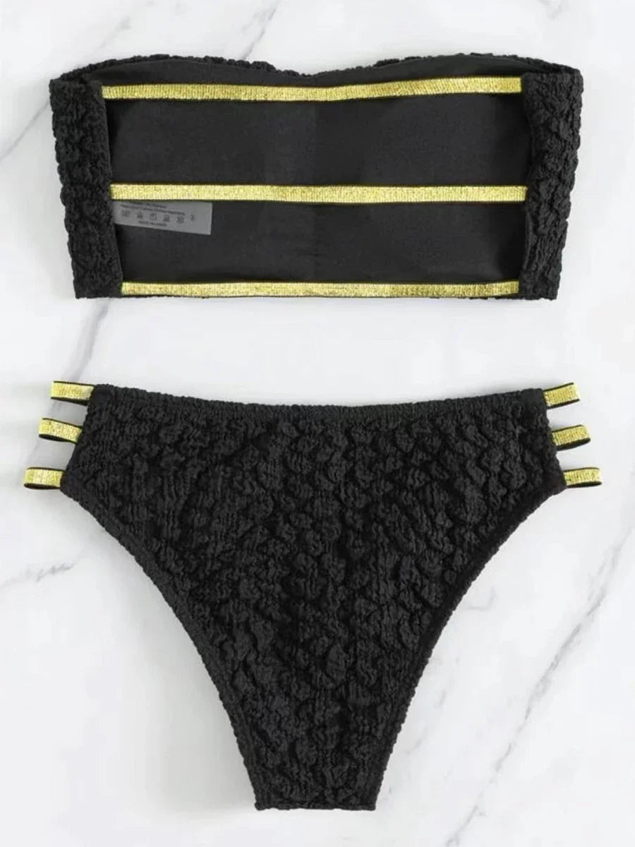 Maillot de bain 2 pièces bandeau push-up blanc Tribord - GUAPPAA