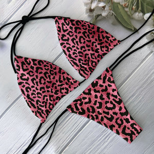 Bikini sexy léopard string ficelle push-up Mayotte - GUAPPAA