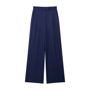 Pantalon La Ligne Droite marron à coupe droite et longueur complète
