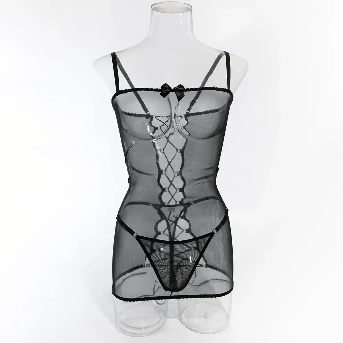 Robe lingerie sexy transparente avec string Voilage - GUAPPAA