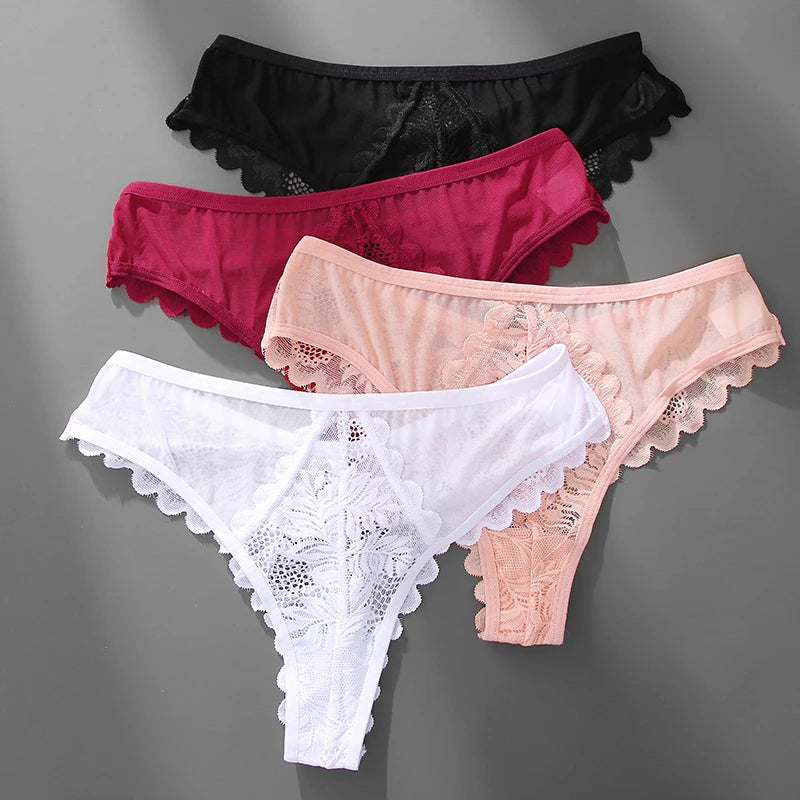 String en dentelle transparent sexy noir blanc rouge rose Ilea - GUAPPAA