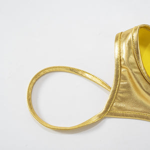 Micro robe métallique ou dorée asymétrique de soirée Clubwear Sopa - GUAPPAA