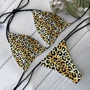 Bikini sexy léopard string ficelle push-up Mayotte - GUAPPAA