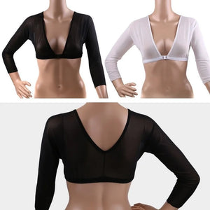 Crop-top transparent grand décolleté à manches longues - GUAPPAA