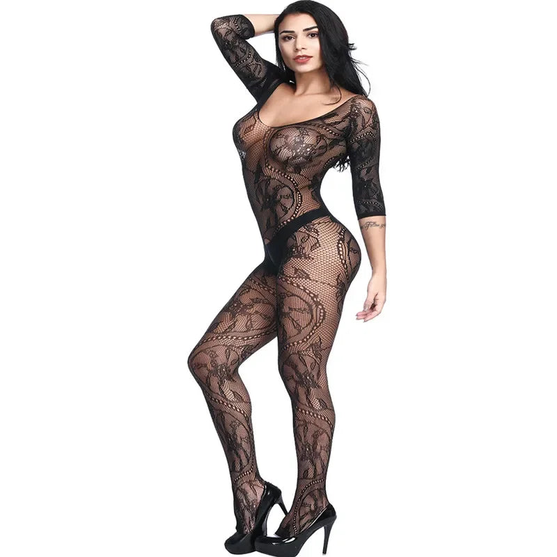 Combinaison body filet de pêche fishnet géométrique Maya - GUAPPAA