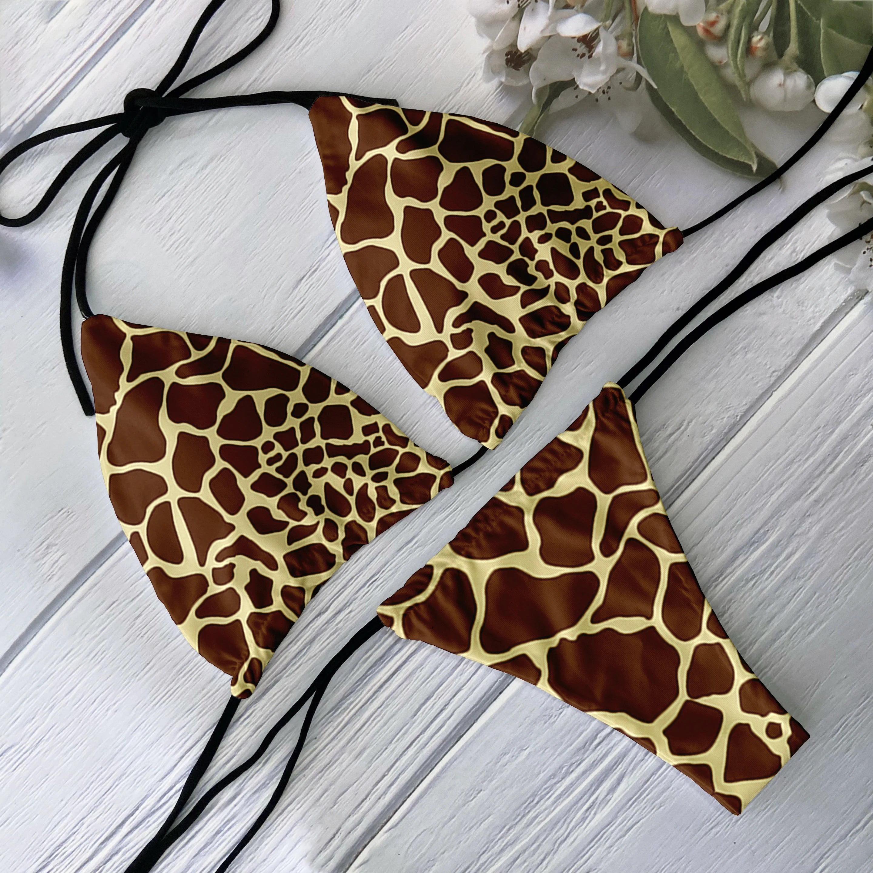 Bikini sexy léopard string ficelle push-up Mayotte - GUAPPAA