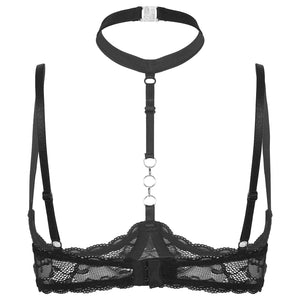 Soutien-gorge balconnet avec collier et chaîne en dentelle Extase - GUAPPAA