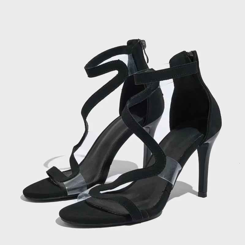 Chaussures noires à plateforme et talon fin, vue alternative des sandales L’Altitude Romaine