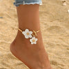 Bracelet de cheville doré à fleurs Flora