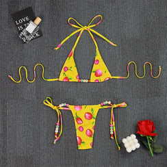 Silhouette complète du bikini imprimé Sitges