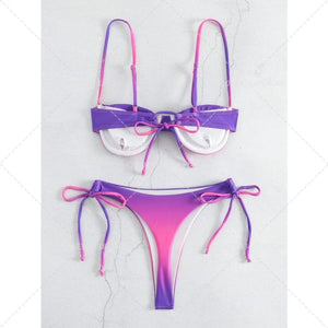 Vue de face du bikini Cala Colorada à armatures pour femme Guappaa