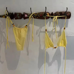 Vue portée du bikini Cala Sol à haut bandeau pour les journées plage et piscine Guappaa