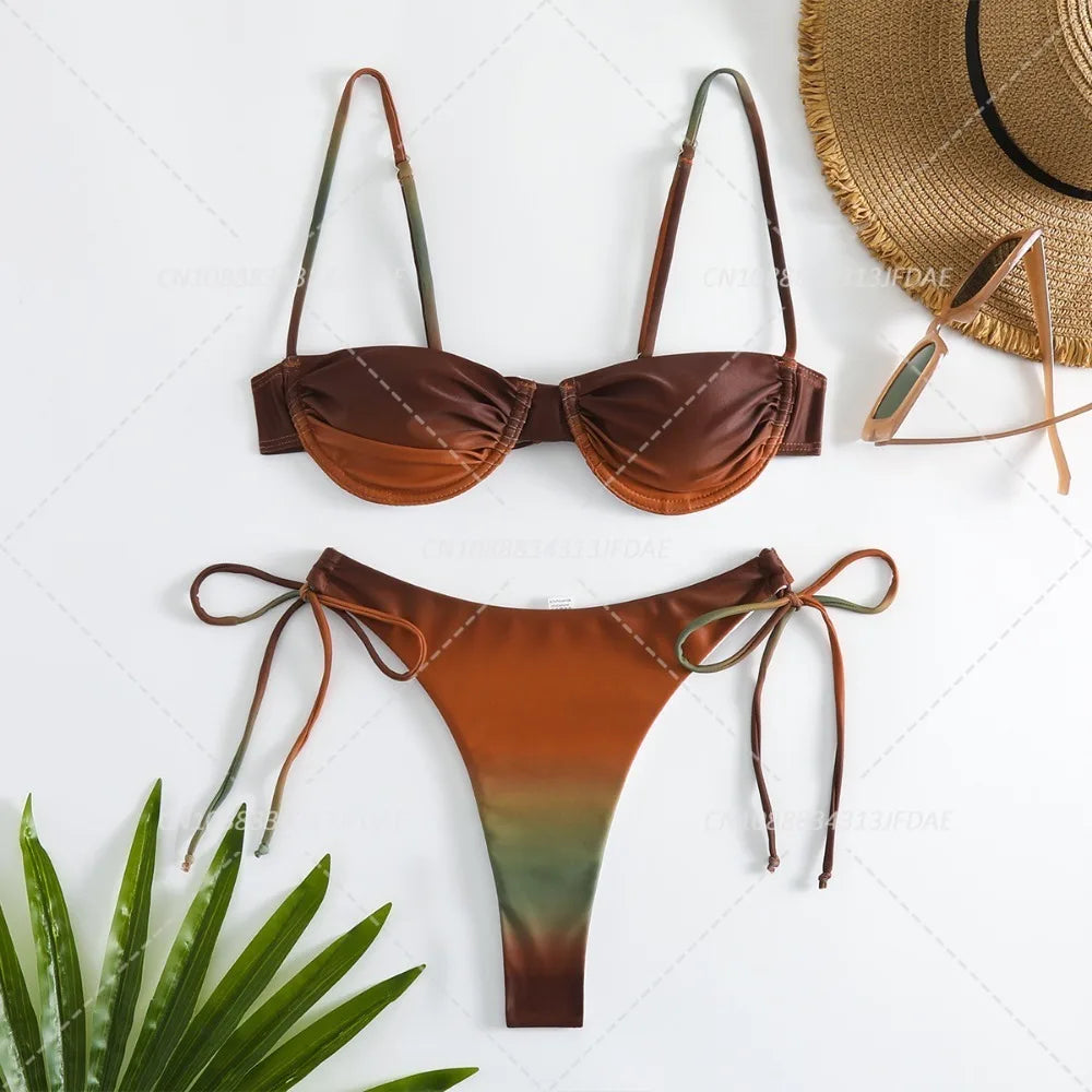 Bikini Cala Colorada bleu à armatures dans la sélection balnéaire Guappaa