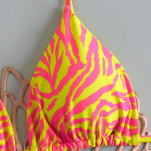 Bikini deux pièces Nerja en jaune citron, coupe triangle et allure solaire pour les vacances, Guappaa