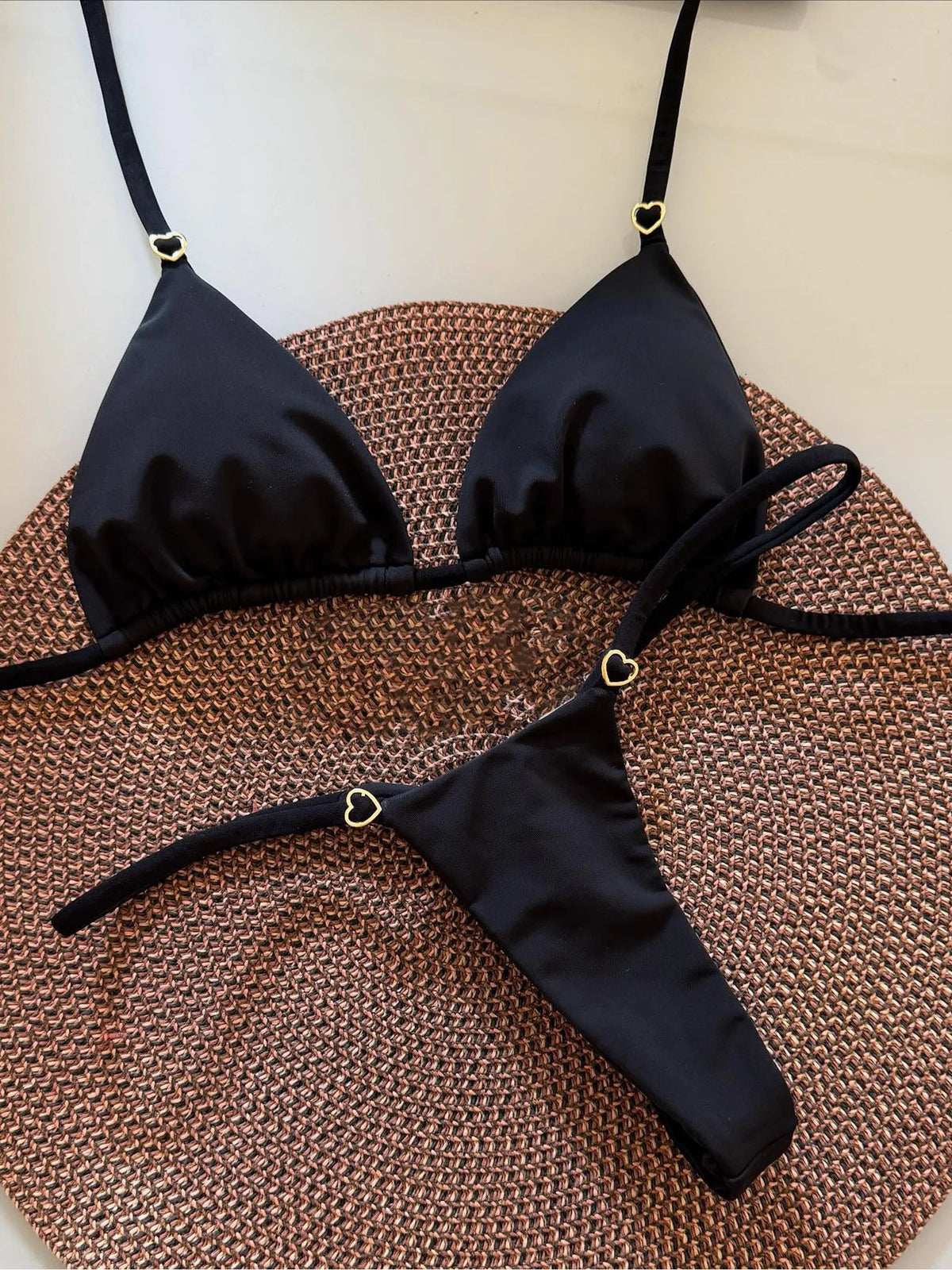 Bikini noir léopard Cala Sombra Guappaa avec détails à lacets et coupe deux pièces