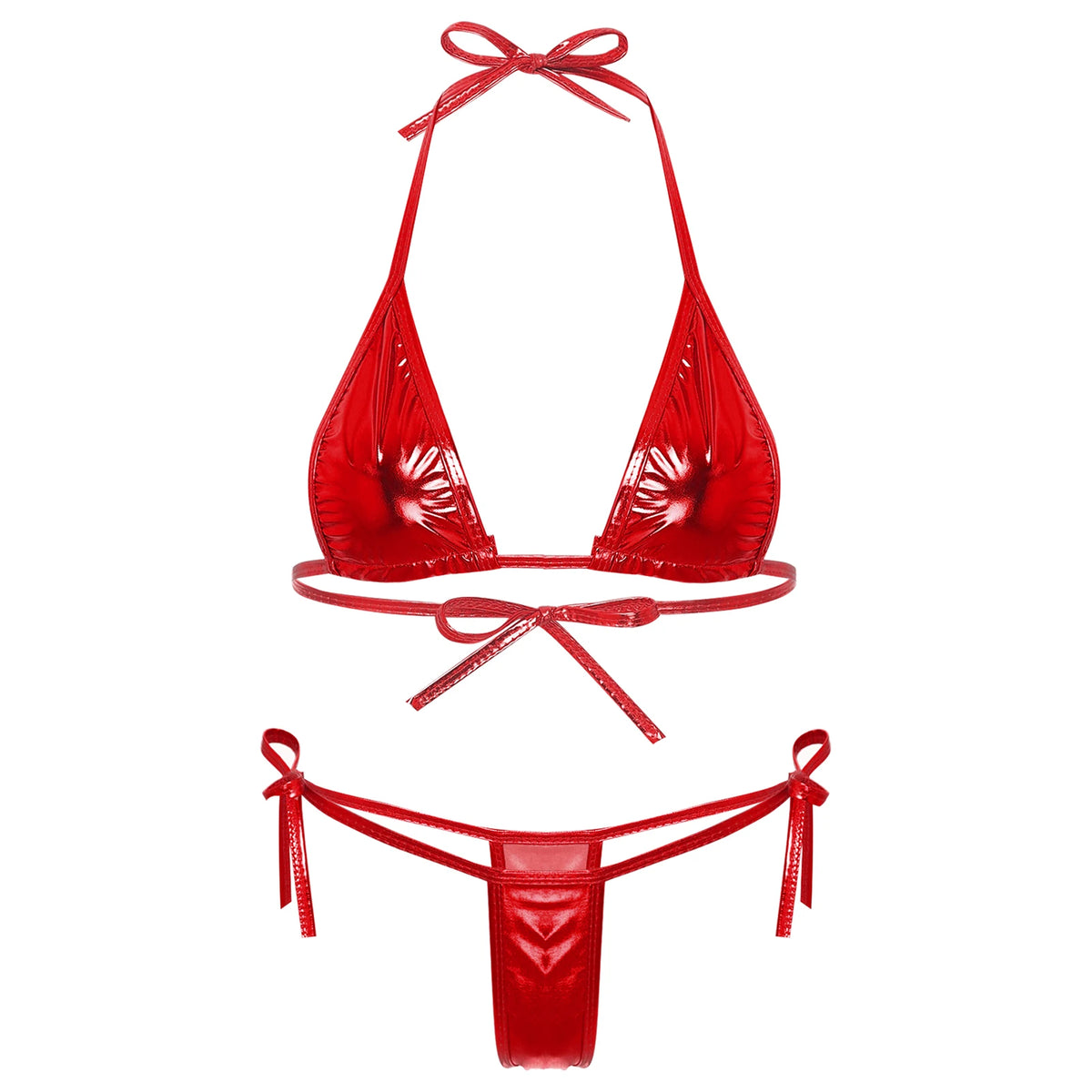 Bikini métallisé Altea taille basse, silhouette graphique proposée en plusieurs couleurs, Guappaa