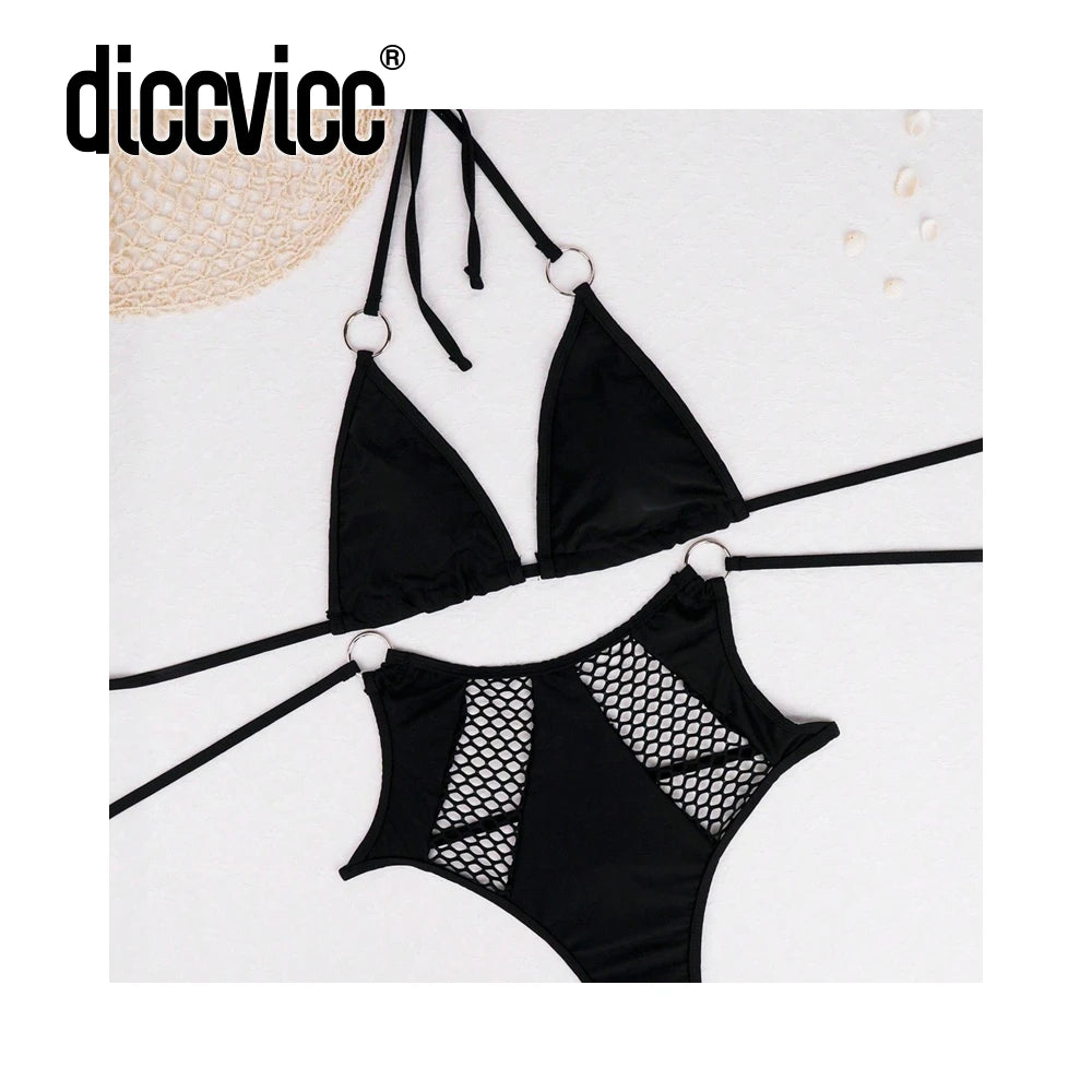 Vue de dos du bikini Cala Cobra noir avec construction deux pièces signée Guappaa