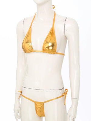 Bikini Altea deux pièces à reflets métallisés, coupe triangle et allure lumineuse, Guappaa