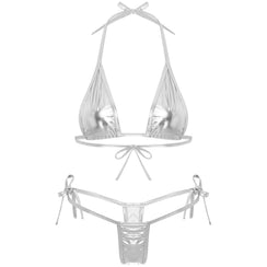 Bikini Altea deux pièces à reflets métallisés, allure lumineuse pour plage et piscine, Guappaa