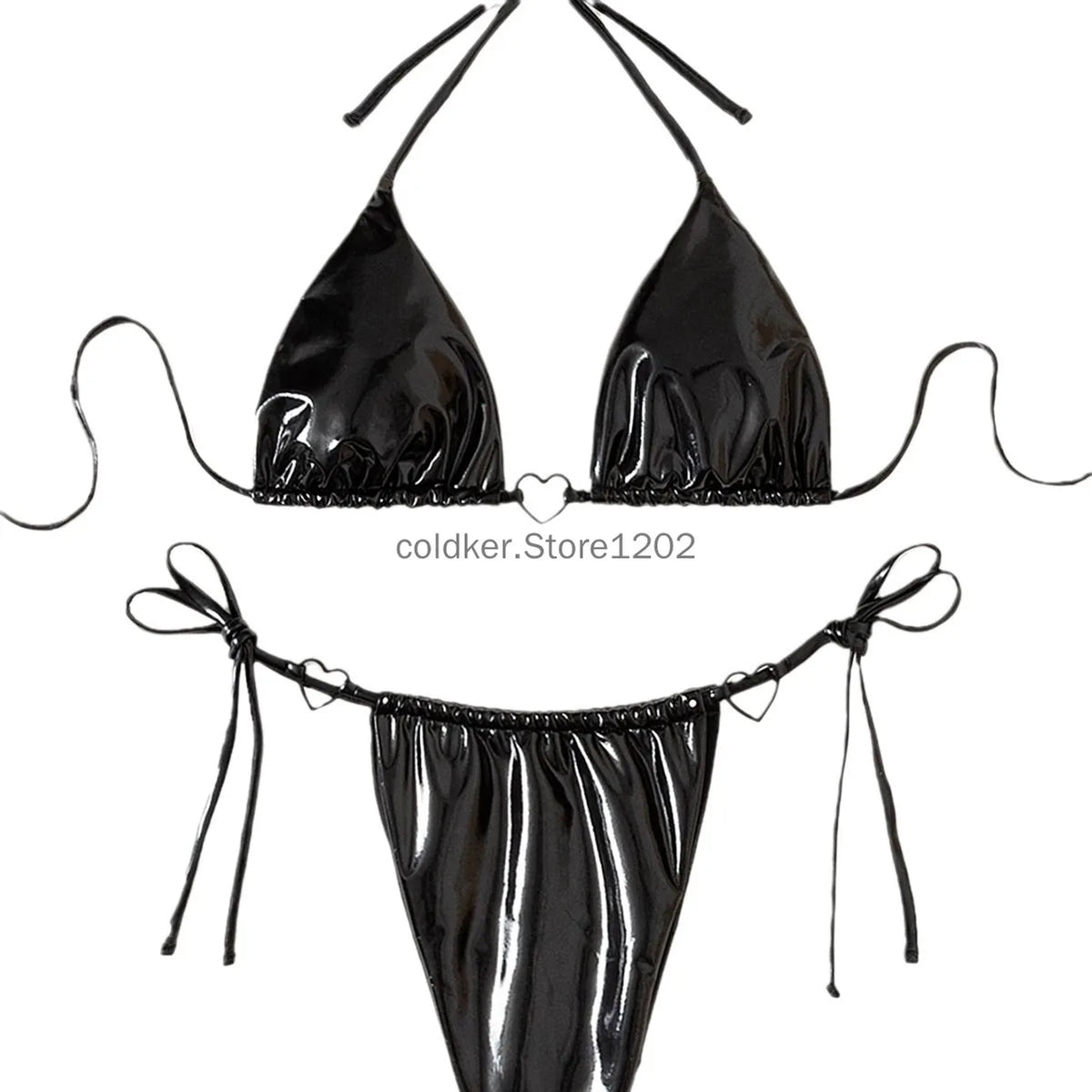 Vue de profil du bikini rose brillant Cala Rosada à taille basse Guappaa
