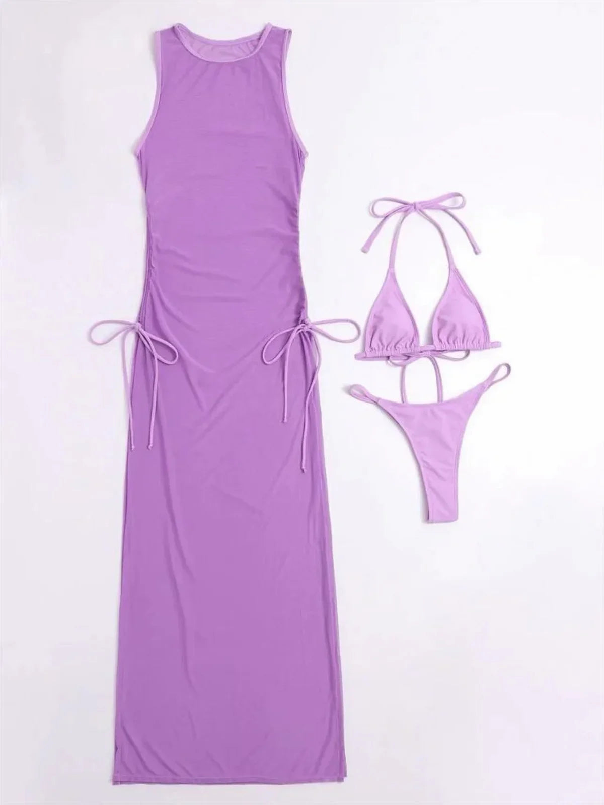 Bikini Formentera avec bas tanga et pièce en maille transparente, silhouette légère pour la plage, Guappaa