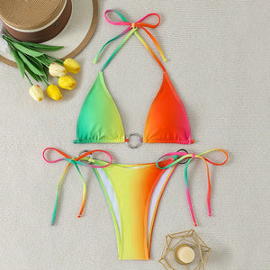 Bikini Malaga triangle à couleurs contrastées, look de plage dynamique et facile à associer, Guappaa