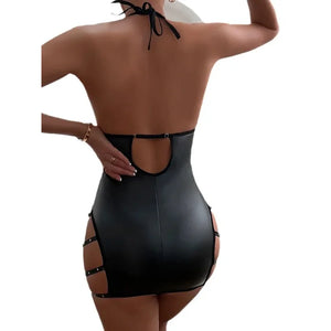 Vue arrière du body noir La Nocturne Métal pour une tenue de soirée Guappaa